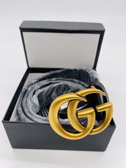 Leather Belt Black And Gold 