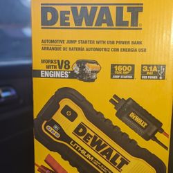 DEWALT Jump Starter + USB Power Bank + Worklight