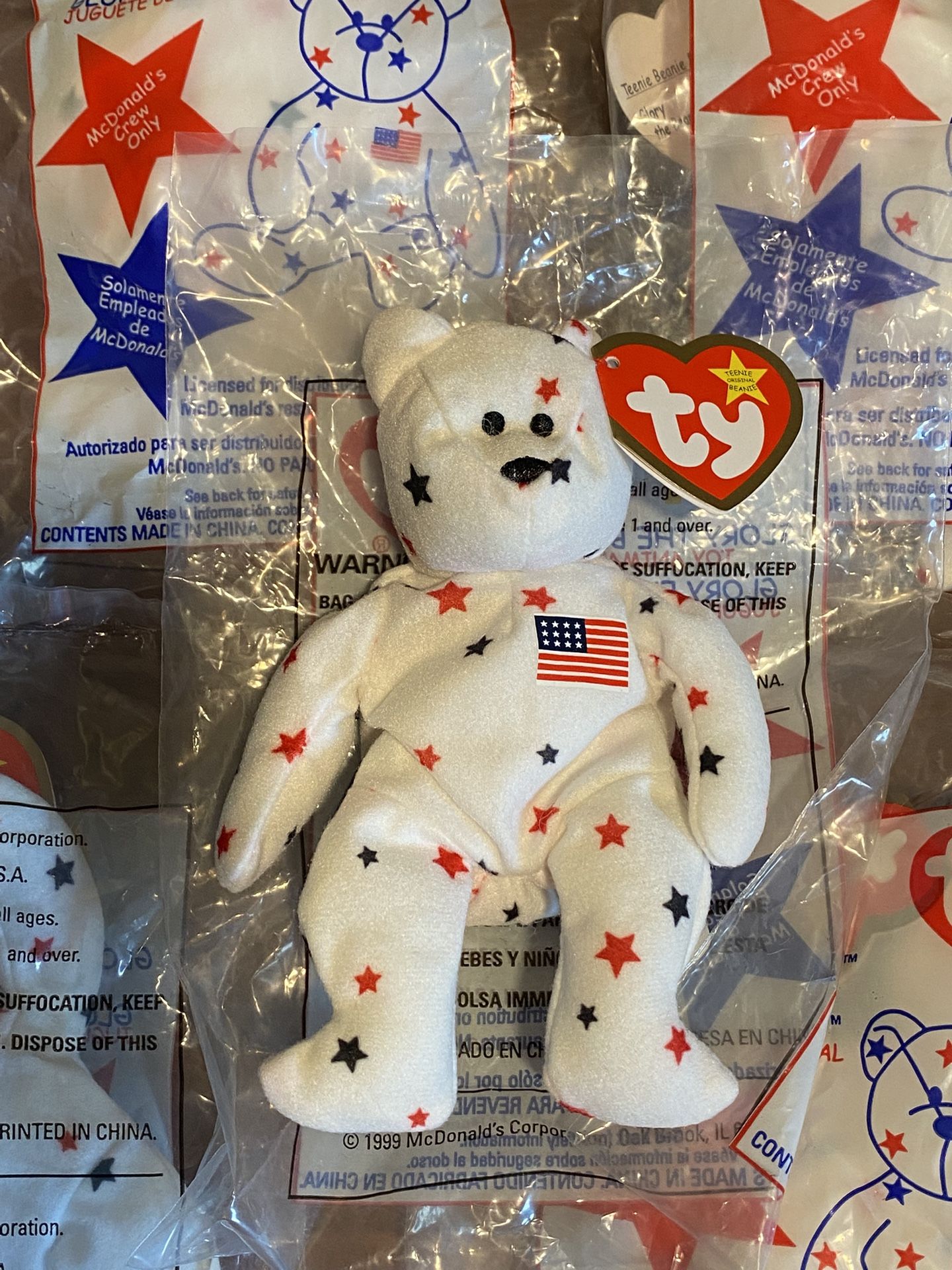 8 Mcdonald’s Glory The Bear,  TY 5” Mini Bears 1999  