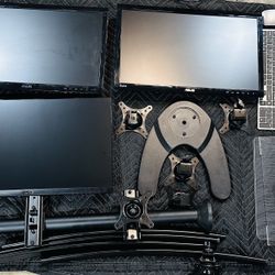 3 X 24” LG Monitors + Mount + Accessories