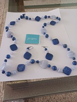 JAY KING BLUE LACE AGATE/LAPIS NECKLACE