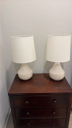 Pair of white table lamps