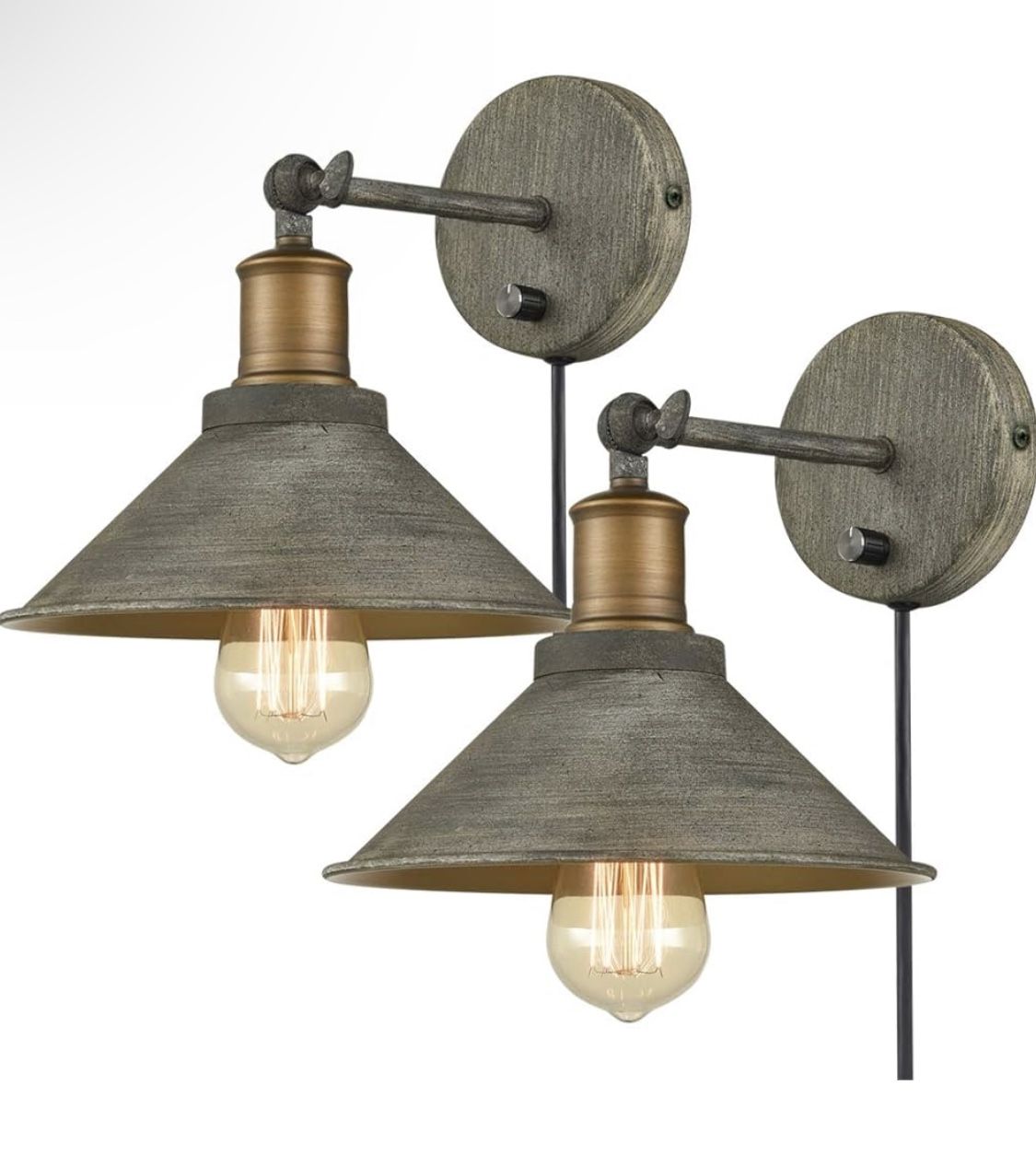 Vintage Farmhouse Wall Sconces Hardwired or Plug-in 
