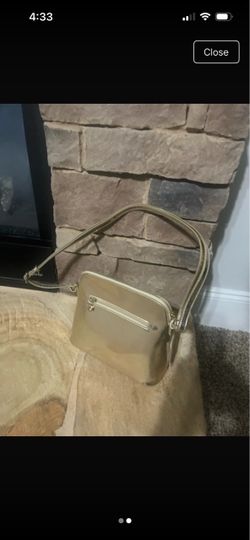Gold Crossbody Bag with Shoulder Strap