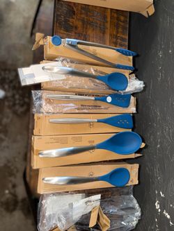 Princess House Blue Silicone Kitchen Utensil Set