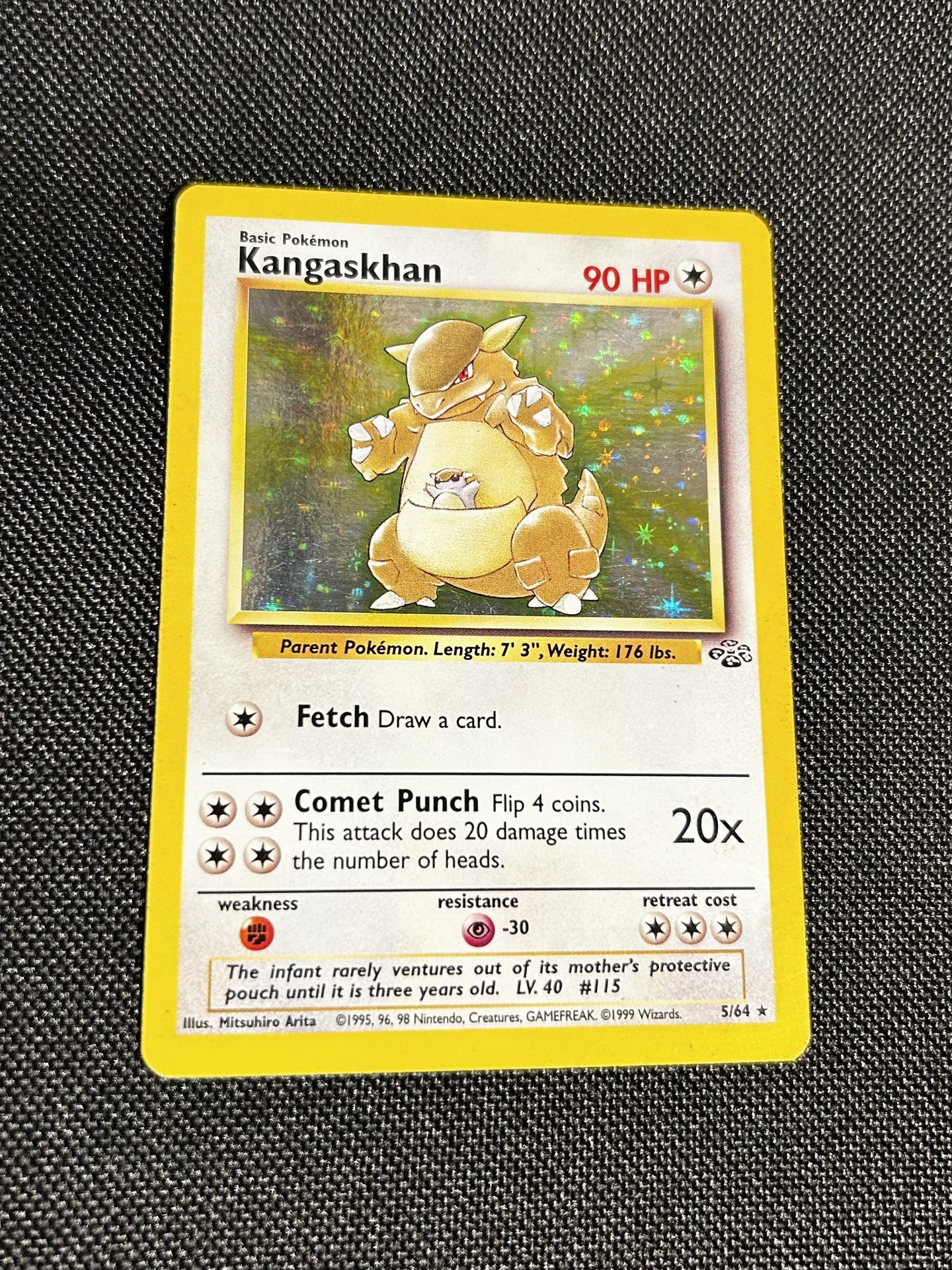 Pokémon Kangaskhan — Jungle 5/64 — Authentic Vintage (Moderately Played) Pokemon