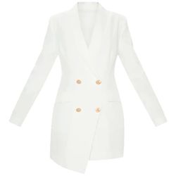 All White Blazer DRESS From Pretty Little Things 