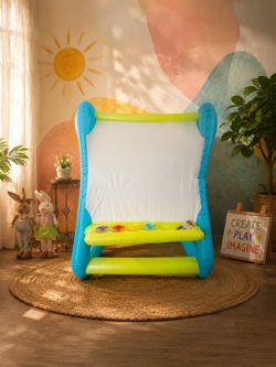Large Mondo Llama inflatable easel set. Easel is 48 inches high