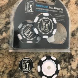 Golf Gift: Silver Ball, 3 Poker Chip Ball Markers, and 15 Inch Golf Bag Beverage/lunch Cooler