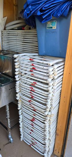 White folding chairs
