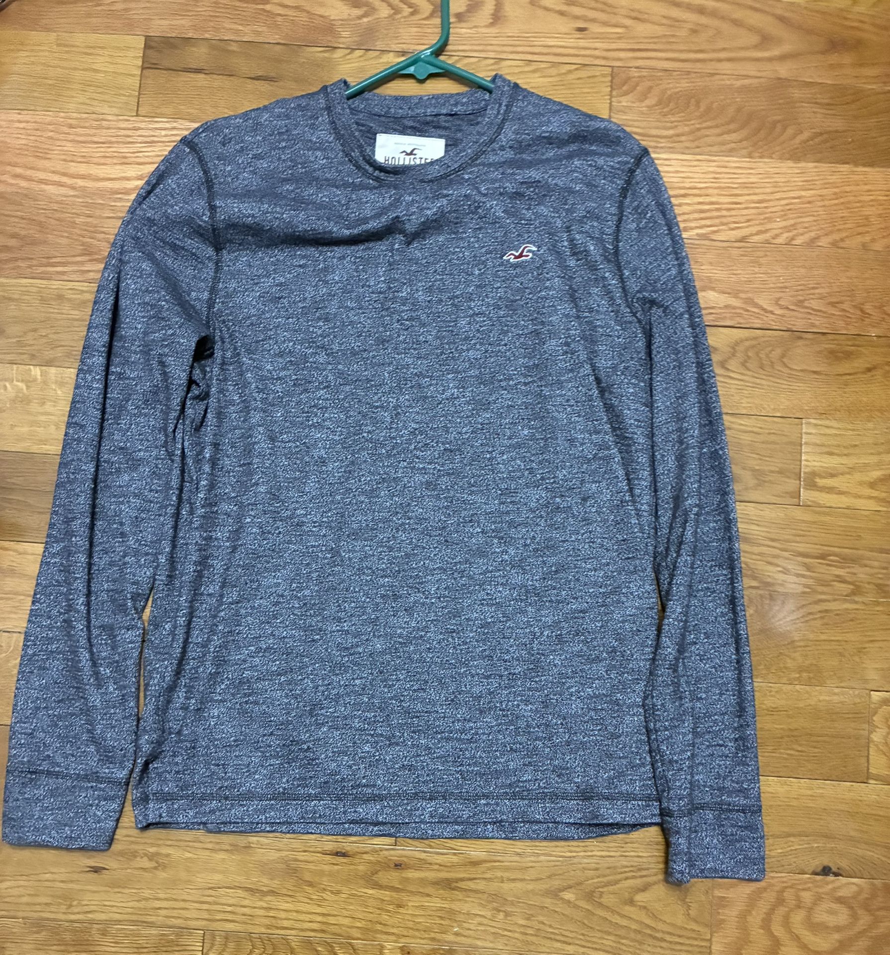 Hollister Men’s Charcoal Grey Long Sleeve Shirt Size Large Preppy College