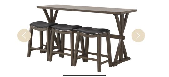 6 Foot Table With 3 Bar Stools