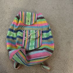 Backpack Handmade In Mexico, Beautiful Bright Colors