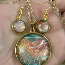 New Hand Painted Jewelry Set