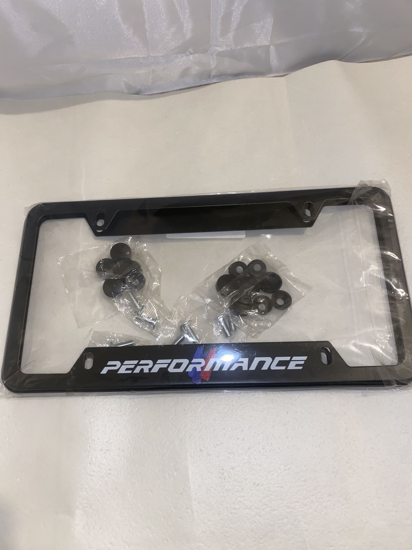 2PCS ///Performance Metal license plate frame With Screws Cap Universal