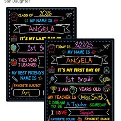 First And Last Day Of School Chalkboard 