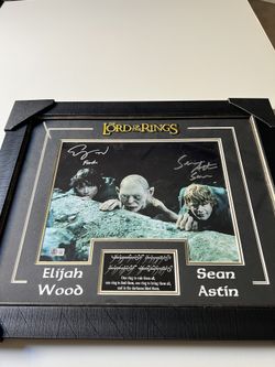 Lord Of The Rings Certified Autographed COA Picture & Frame