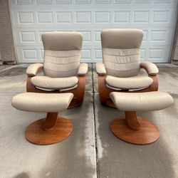 (2) Trandal Recliners And Ottomans by Fjords