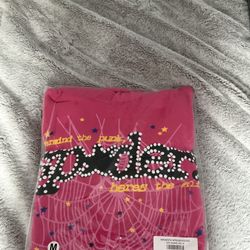 Pink Sp5der Hoodie Small
