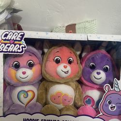 Set of 3 Care Bears,with different Colors