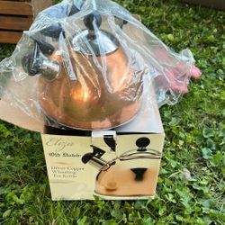 Old Dutch Copper Whistling Tea Kettle 