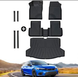 22-25 Honda Civic Hatchback  Floor Mats Cargo Rear Seat Back Covers Sill Full Se
