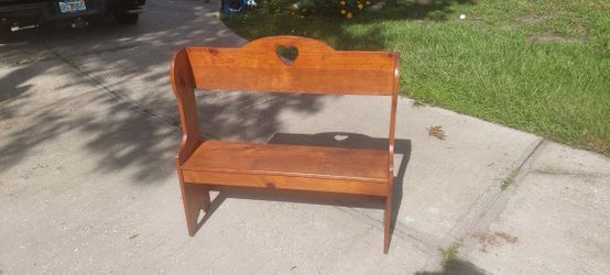 Solid Wood Heart Bench