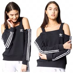 Adidas cold shoulder sweatshirt best sale