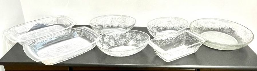 Princess House Crystal & Vintage Glass Bakeware Serving Collection – Large Lot