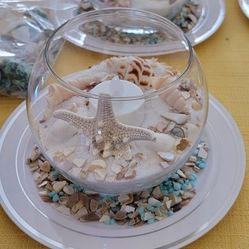 15 Glass Bowl Beach Centerpieces