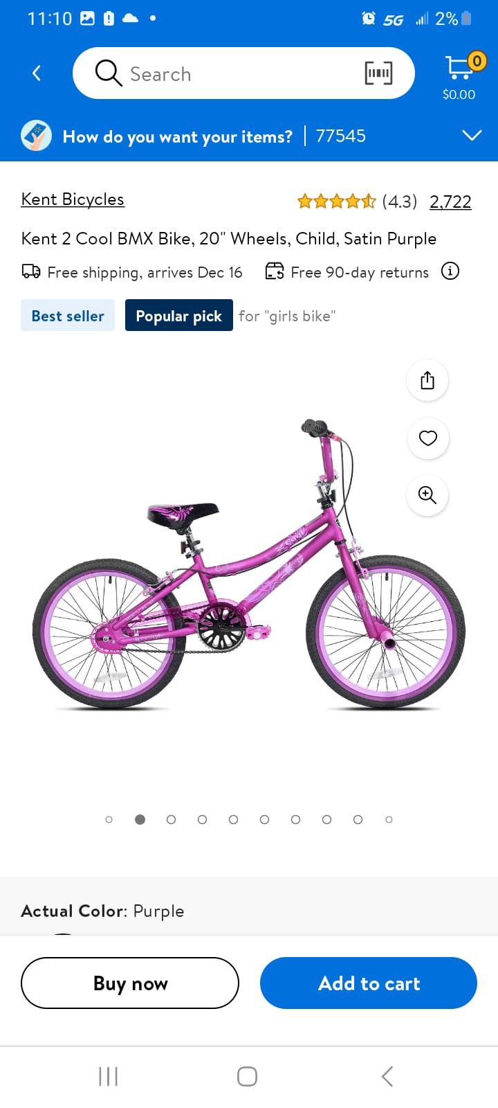 20" Girl's Bike