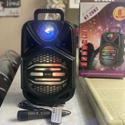 8” Bluetooth Rechargeable Speaker With Microphone & LED Party Ligths 🔊🎶Microphone 