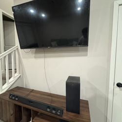 LG 55” TV + Wall Mount +  Sound System