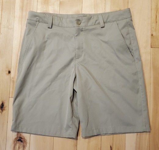 NEW Under Armour Boys Adjustable Waist Lightweight Khaki Shorts (YXL)