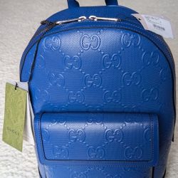 Gucci Blue Backpack, New With Tags