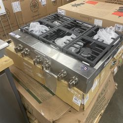 KitchenAid  KCGC506JSS 36 Inch Commercial-Style Gas Rangetop with 6 Burners, Ultra Power™ Dual-Flame Burners