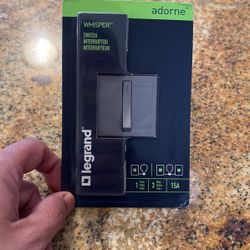 LEGRAND ADORNE WHISPER SWITCH 1 pole, 3 way magnesium finish