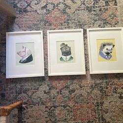 3 Pictures In Frames 19 X 15 - Nursery 