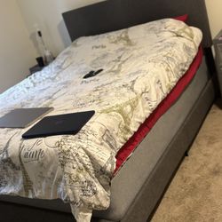 GREY PLATFORM BED FRAME ! 