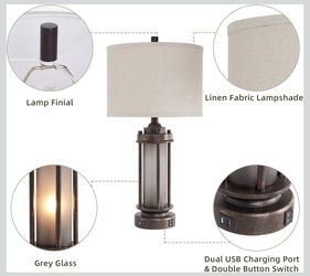 Airampdon  Set Of 2  Farmhouse Table  Lamps 