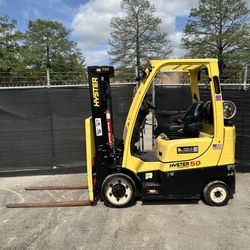 2019 Hyster S50FT 5,000lb 3 Stage Mast LPG Propane Cushion Tires Forklift 4,846h