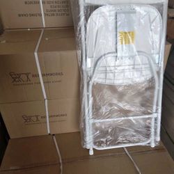Brand New White Folding Chairs - Box of 10 -