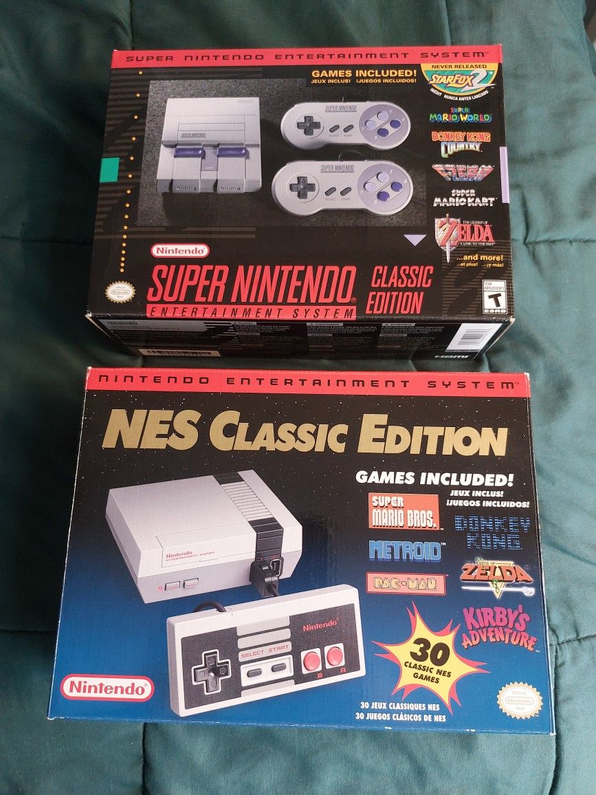 Nintendo NES And SNES Classic Edition Sets New $120.00 Each 