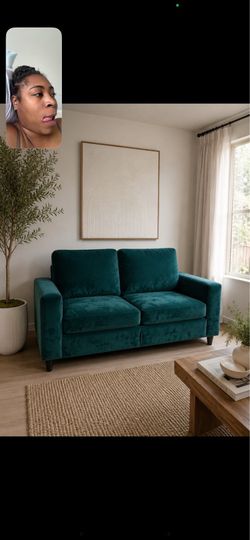 Luxury Emerald  Suede Couch Love Seat