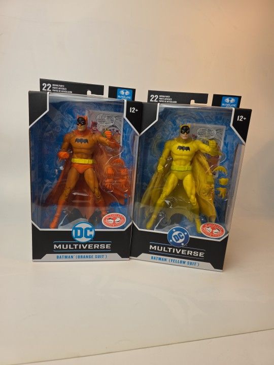 McFarlane DC Multiverse Detective Comics Platinum Batman Yellow and Orange Suits NEW