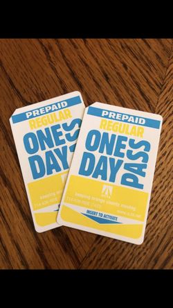 (2)OneDay Prepaid Regular Pass $6 !!!!