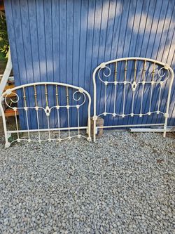 Antique vintage metal queen bed frames