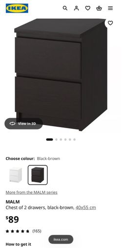 IKEA MALM 2 drawers chest dresser night stand