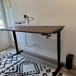 Walnut Laminate Finish Uplift Standing Desk With Upgrades!