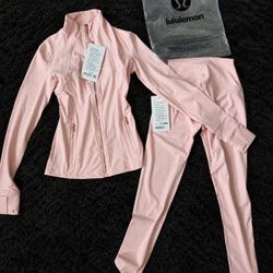 Lululemon Pink Jacket and Leggings Set